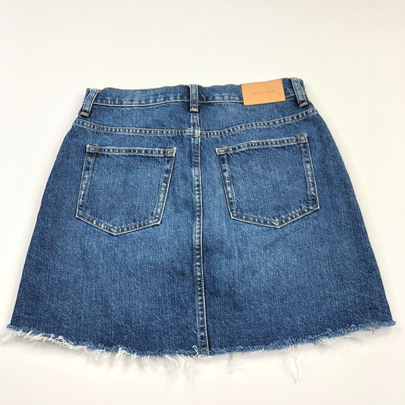 Everlane 26 (Fits 28W) Denim Deconstructed Flat Mini Denim Jean Distressed Skirt - Picture 1 of 6